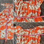 Modcloth  Parker & Rowe Floral Bloom Wildly Tiered Midi Dress Coral Orange XS Photo 8