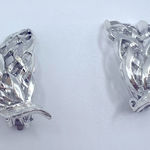 VINTAGE Silver Toned Open Work Clip‎ On Earrings Photo 0
