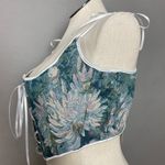 Tapestry Corset Floral Blue Green NWT Women Plus Size 4XL Renaissance Romantic Photo 6