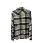 O'Neill  Women's Yellow Gray 100% cotton button up flannel long sleeve shirt XL Photo 3
