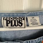 Proudly Plus denim floral embroidered button up size 2XL Blue Photo 3