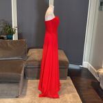 Women’s Full Length Red Chiffon Prom Party Dress Sweetheart Neckline Size 6 NWT Photo 5