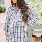 These Three Boutique Raw Edge Tweed Plaid Dress Photo 0