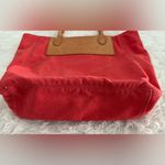 Lucky Brand ‎ Leather Floral Embossed Patch Canvas Tote bag Photo 2