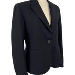 ZARA  Single Breasted Black Classic Fit Career Blazer Jacket Shoulder Pads Size 8 Photo 7