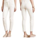 MOTHER Looker Ankle Fray Distressed in Little Miss Innocent Ivory White Size 26 Photo 1