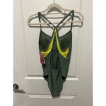 Speedo Women's Solid Racerback One Piece Soft Olive Size Large NWT $82 Photo 2