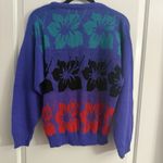 Jamknits Women's Purple Floral Medium Sweater VTG 80s Made In USA Photo 4