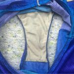 Vintage 90/00s High Leg One Piece Bathing Suit. Blue Geometric. Size: Small. Photo 6