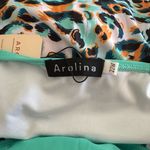 Arolina Swimsuit Dress Two Piece Cute Green Leopard Print With Shorts 22W NWT Photo 7