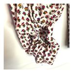 Gap Y2K White Floral XS Swing Blouse Deep V Empire Waist Bubble Sleeves Photo 13