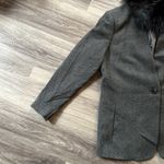 Ellen Tracy Linda Allard  Fox Fur Collar Wool Alpaca Blazer 16 Photo 1