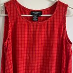 Saint Tropez West Vintage  Vibrant Red and Orange Plaid Mini Dress Photo 2