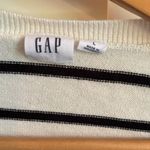 Gap  Classic Striped Sweater Cardigan size large blk & white 100% cotton vintage Photo 2
