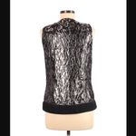 Tory Burch Tank Top 8 Lamé Wool Metallic Sleeveless Leopard Animal Black Luxury Photo 4