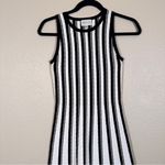 Milly  Black White Striped Knit Fit & Flare Sleeveless Dress Womens S Classic Photo 7