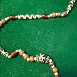 Beaded Necklace with Animal Print Accents Brown Photo 5