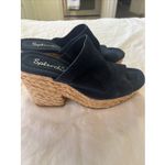 Splendid ‎ Theodore Women's Sandals Sz 7.5 Navy Jute Mule Wedge Shoe Navy Suede Photo 4