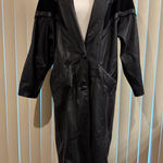 Vintage Maggie Lawrence Collection Women's Long Black Leather Jacket Size Medium Photo 0