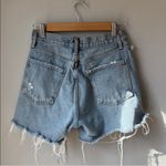 AGOLDE  Light Blue Distressed Jean Shorts Photo 7