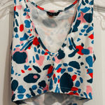 SheIn Colorful Abstract Print “I Love Cowboys” Women's Crop Tank Size S Photo 0