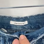 PacSun 90s Girlfriend Denim Shorts Blue Cross Pattern Frayed Hem Size 26 Photo 1