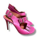 Amina Muaddi Marni Hot Pink Rhinestone Buckle Heel Sandals Sz EU 38.5 / US 8.5 Photo 0