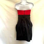 B Darlin B.Darlin Strapless Dress Sz 7/8 Satiny Red Black Beaded Holiday Fairy Grunge Photo 6