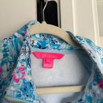 Lilly Pulitzer  North Carolina UPF 50+ Skipper Popover pullover blue pink 1/4 zip Photo 2