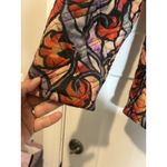 Floral Quilted Jacket Women’s Large Boho Cottagecore Whimsy Artsy Coat Pockets Red Photo 4