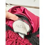 Alexis Kharis Crochet Floral Long Sleeve Lace Tiered Mini Dress Red Women Size M Photo 6