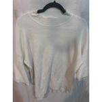 Blvd Mock Neck 3/4 Sleeve High Low Sweater Cream Size Medium Photo 1