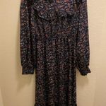 Bohme Modest Long Sleeve Smocked Floral Ruffle Midi Dress Size M Photo 1
