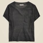 J.Crew Sheer Metallic Sweater Tee Dark Gray AS IS Size XS Photo 2