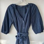 Madewell Tie-Waist Tiered Midi Dress in Windowpane Photo 3