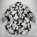 Akris Punto  Floral Print Cotton Tunic‎ Top Blouse Black White US 12 READ Photo 0