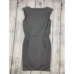 Athleta  Micro Striped Westwood Dress Size XS Athletic Heather‎ Gray Stretch $98 Photo 3