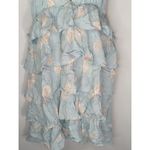 Milkweed Floral Tiered Ruffle Mini Dress Mint Blue Medium NWT Cottage Prairie Photo 2