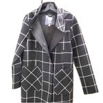 Vince Camuto  M black whit plaid hooded coat Photo 0
