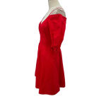Derek Lam 10‎ Crosby Poplin Off Shoulder Cold Shoulder Mini Dress Red Size 4 Photo 5