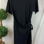 Vince Black Cotton Short Sleeve Tie Waist Tee T Shirt Dress S Photo 0