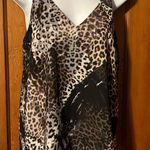 Bebe Woven Leopard Strap Back Tank Top Photo 0