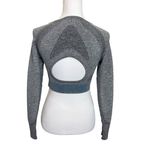 Gymshark Flex Crop Top Long Sleeve Charcoal Teal Athletic Gym Running Size S Photo 1