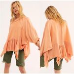 Free People Gold Dust Pullover Oversized Fringe Sweater Orange XS Terry Boho Photo 1
