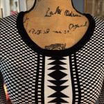 Nina Leonard Black and White Geometric Print Fit & Flare Sweater Dress NWT Photo 6