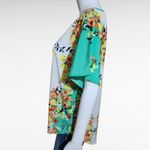 Adiva Sea Green Floral Round Neck Blouse Size Medium Photo 3