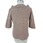 Ann Taylor LOFT M Lightweight Heathered Neutral Beige Half Sleeve Mohair Blend Sweater Photo 1