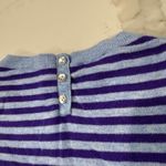 Talbots Lambswool Striped Knit Flare Arms Crewneck Sweater Women's Medium Purple Photo 7