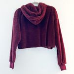 Urban Outfitters  Hoodie Plum Sherpa/ Teddy Cropped Hoodie Sz M NWT Fleece Cozy Photo 9
