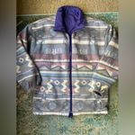 Vintage Winter Spirit purple reversible fleece lined toggle waist coat, size M/L Size L Photo 7